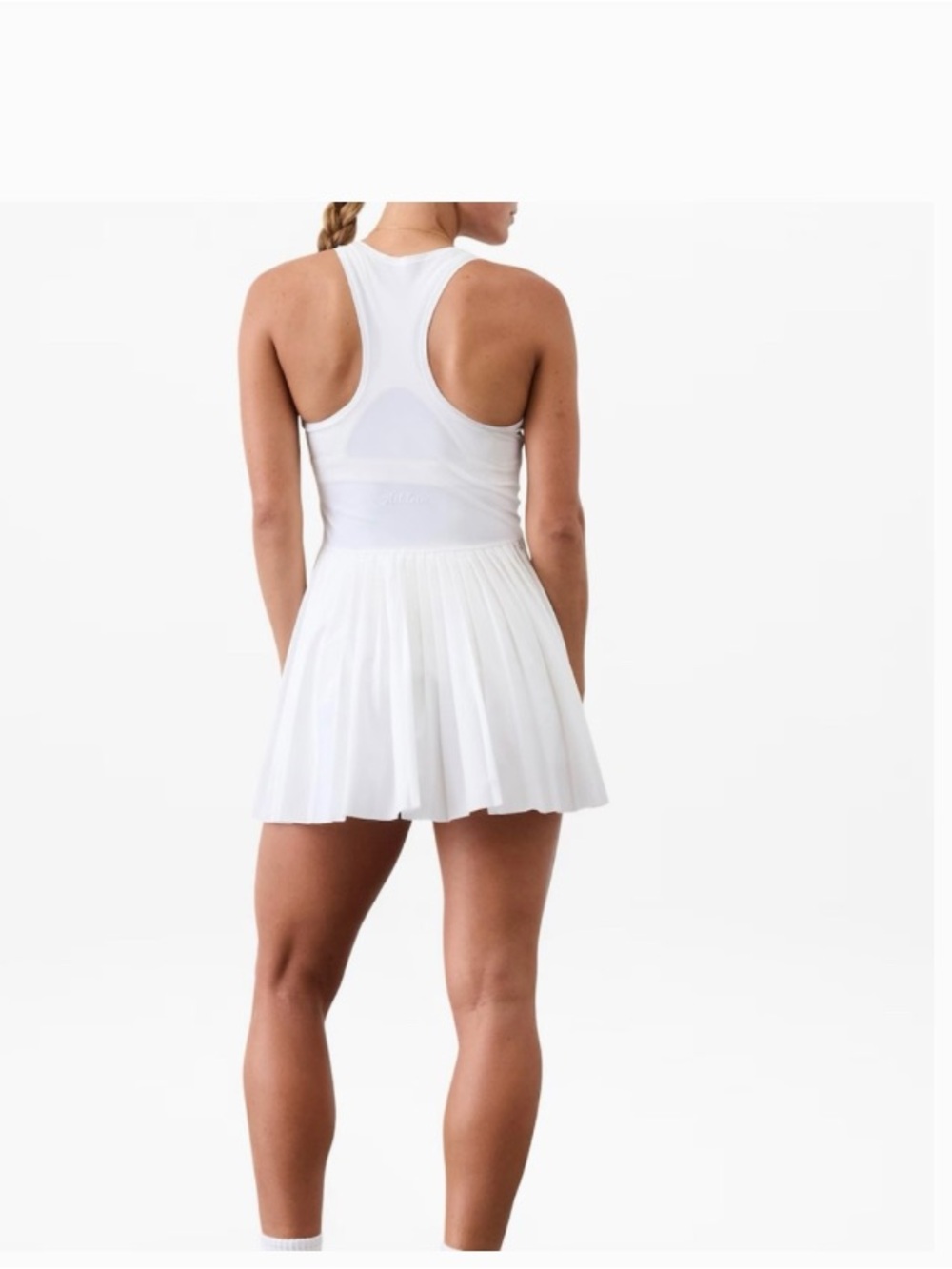White Pleated Tennis dress Women